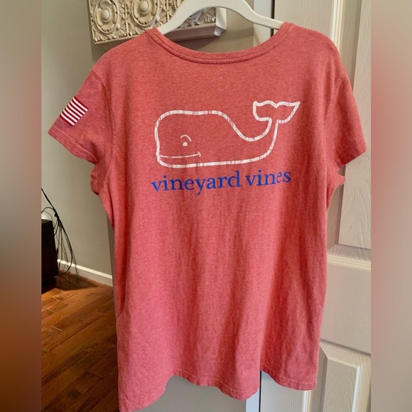 Vineyard Vines Heathered Red Cotton Tee - Picture 3 of 3